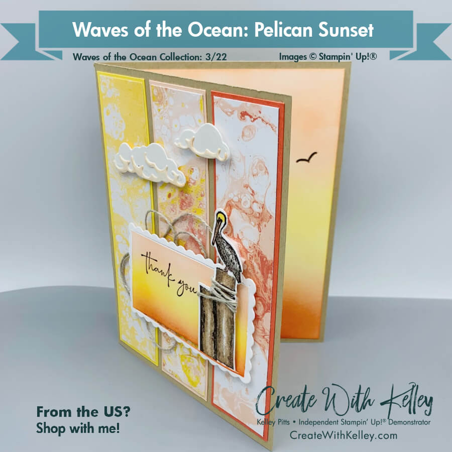 Waves of the Ocean Pelican Sunset clouds and peek inside